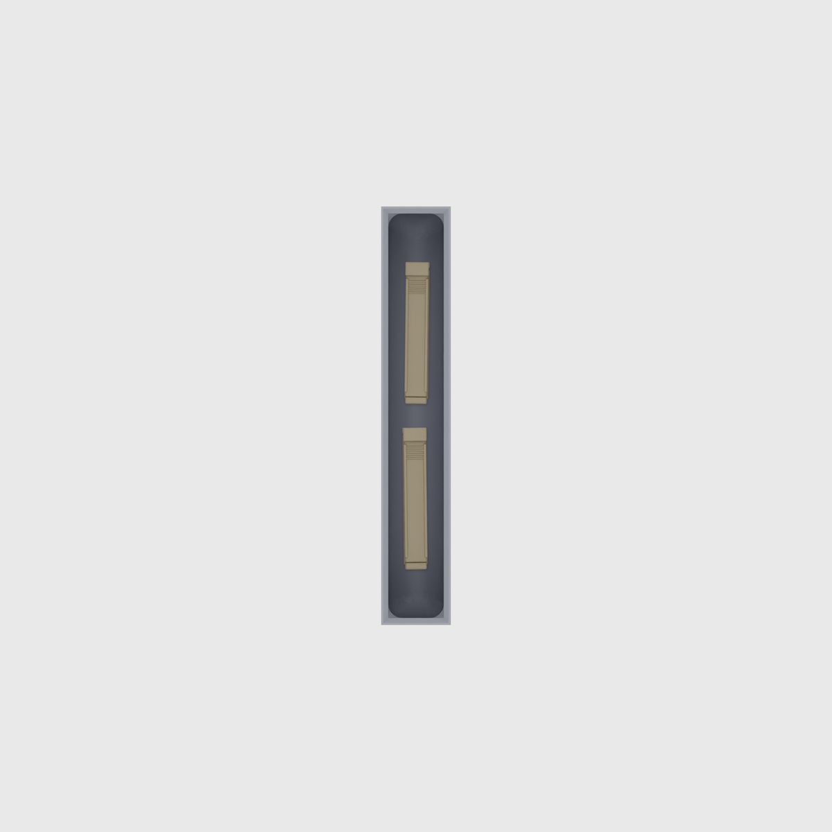 Long strip organiser – 6×1 (177 × 29.5 mm) in Fossil Grey, shown with sealing clips. Top view.