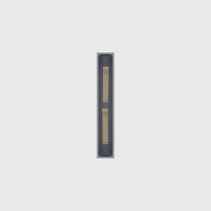 Long strip organiser – 6×1 (177 × 29.5 mm) in Fossil Grey, shown with sealing clips. Top view.