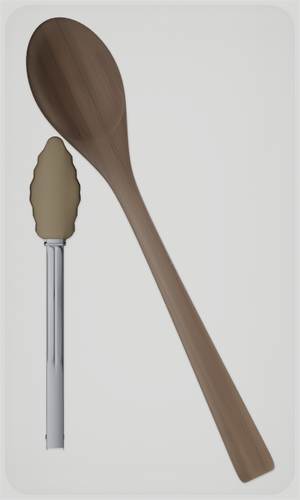 10×6 organiser with bamboo spoon and silicone tongs — CottonWhite