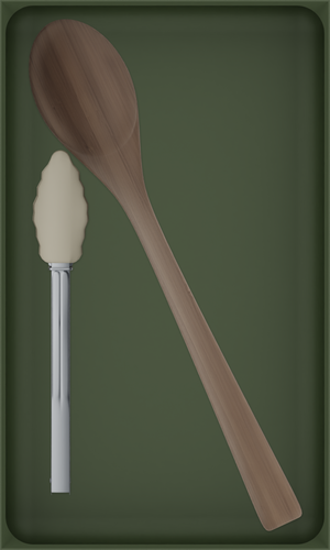10×6 organiser with bamboo spoon and silicone tongs — OliveGreen
