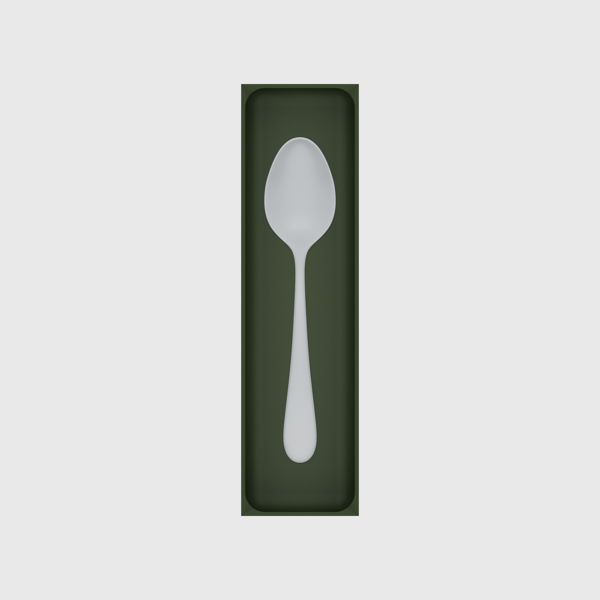 Long tray organiser – 11x3 (324.5 × 88.5 mm) — example contents in Olive Green