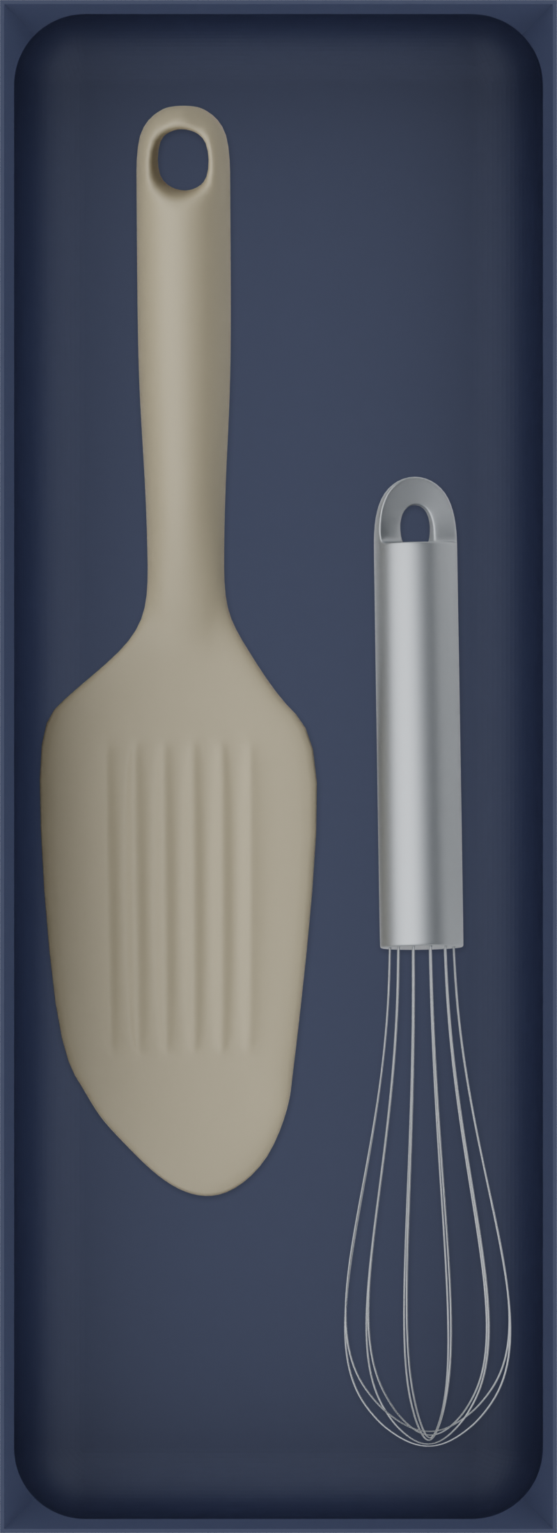 11×4 organiser with whisk and scraper — ArmyBlue