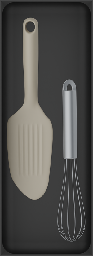 11×4 organiser with whisk and scraper — CharcoalBlack