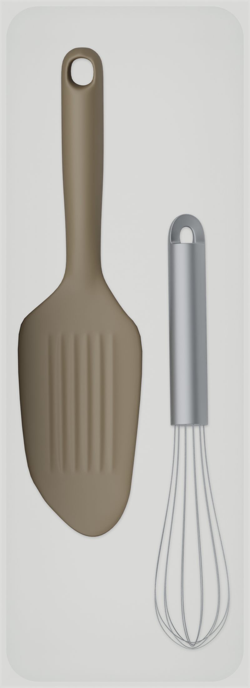 11×4 organiser with whisk and scraper — CottonWhite