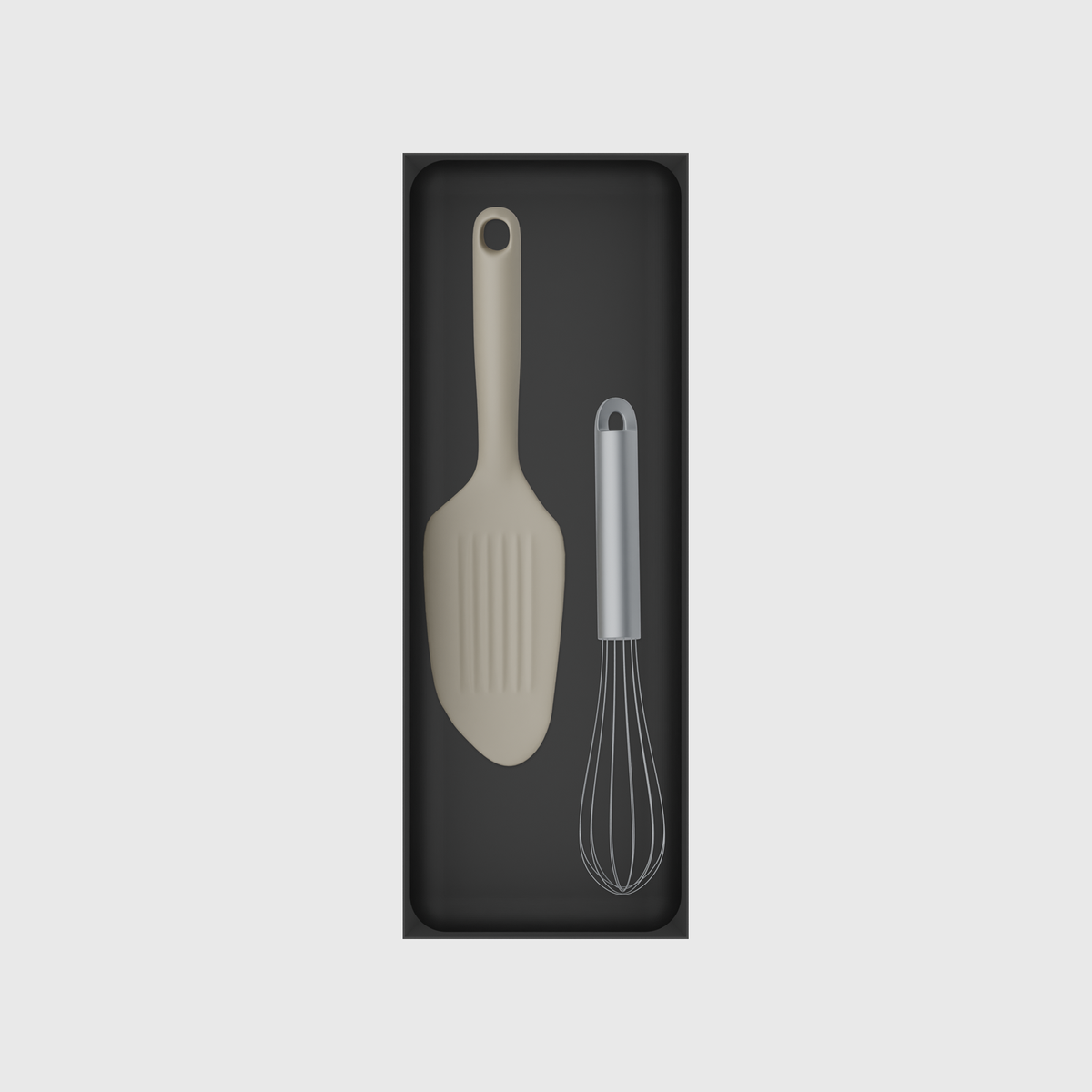 11×4 organiser with whisk and scraper — CharcoalBlack