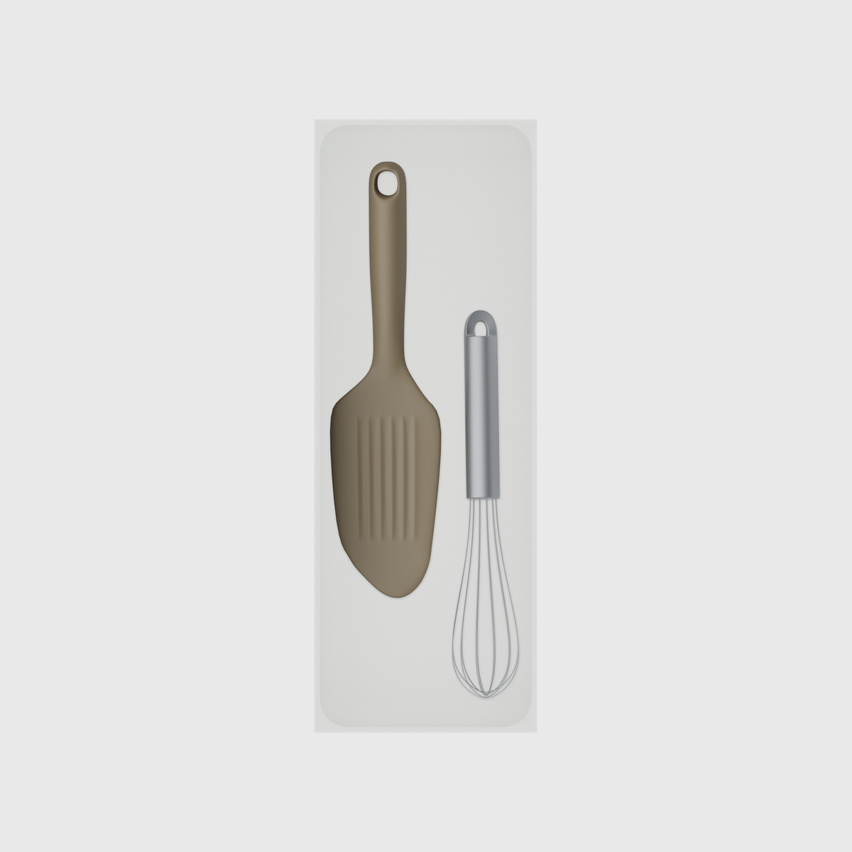 11×4 organiser with whisk and scraper — CottonWhite