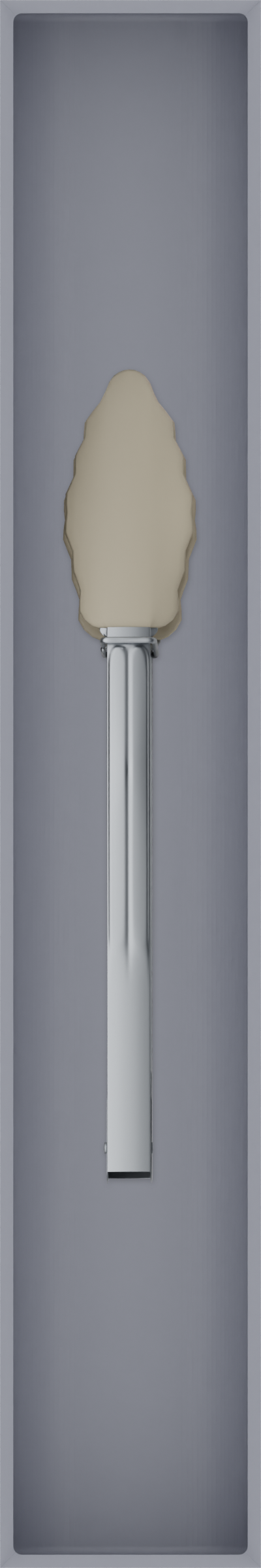 Long tray organiser – 12×2 (354 × 59 mm) in Fossil Grey, shown with kitchen tongs. Top view.
