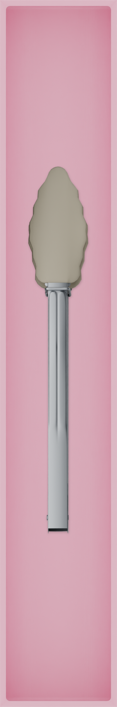 Long tray organiser – 12×2 (354 × 59 mm) in Sakura Pink, shown with kitchen tongs. Top view.