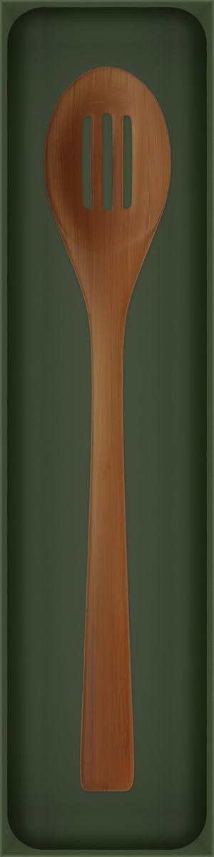 12×3 organiser with bamboo slotted spoon — OliveGreen