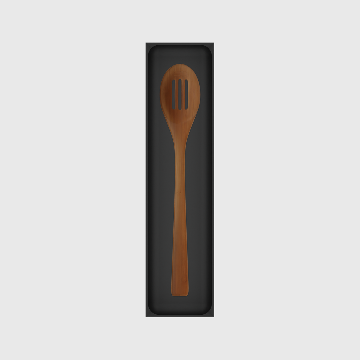 12×3 organiser with bamboo slotted spoon — CharcoalBlack