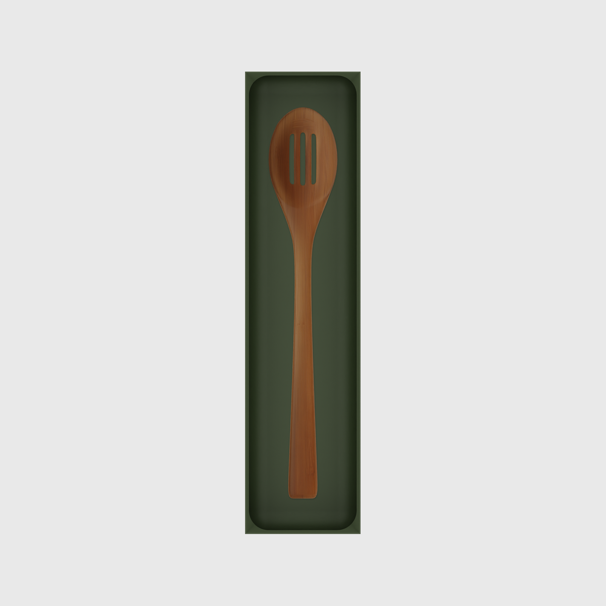 12×3 organiser with bamboo slotted spoon — OliveGreen