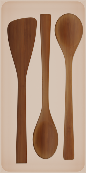 Long tray organiser – 12×6 (354 × 177 mm) in Army Beige, shown with bamboo kitchen utensils. Top view.