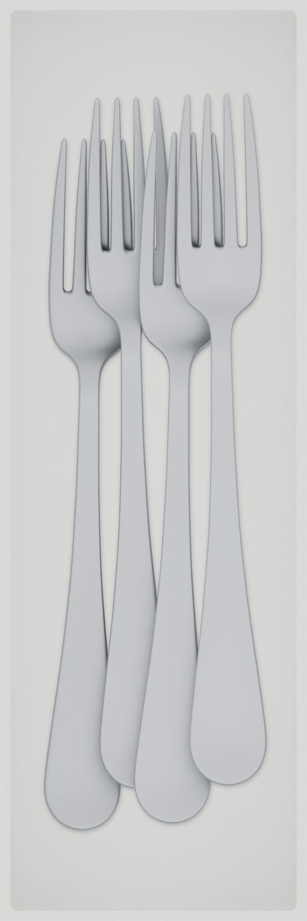 Long cutlery organiser – 9x3 (265.5 × 88.5 mm) — Dinner forks in Cotton White