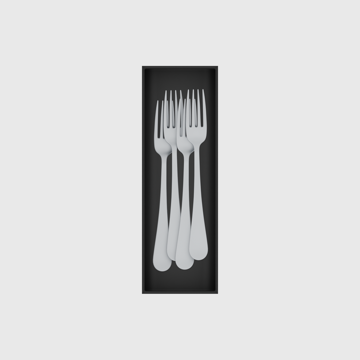 Long cutlery organiser – 9x3 (265.5 × 88.5 mm) — Dinner forks in Charcoal Black