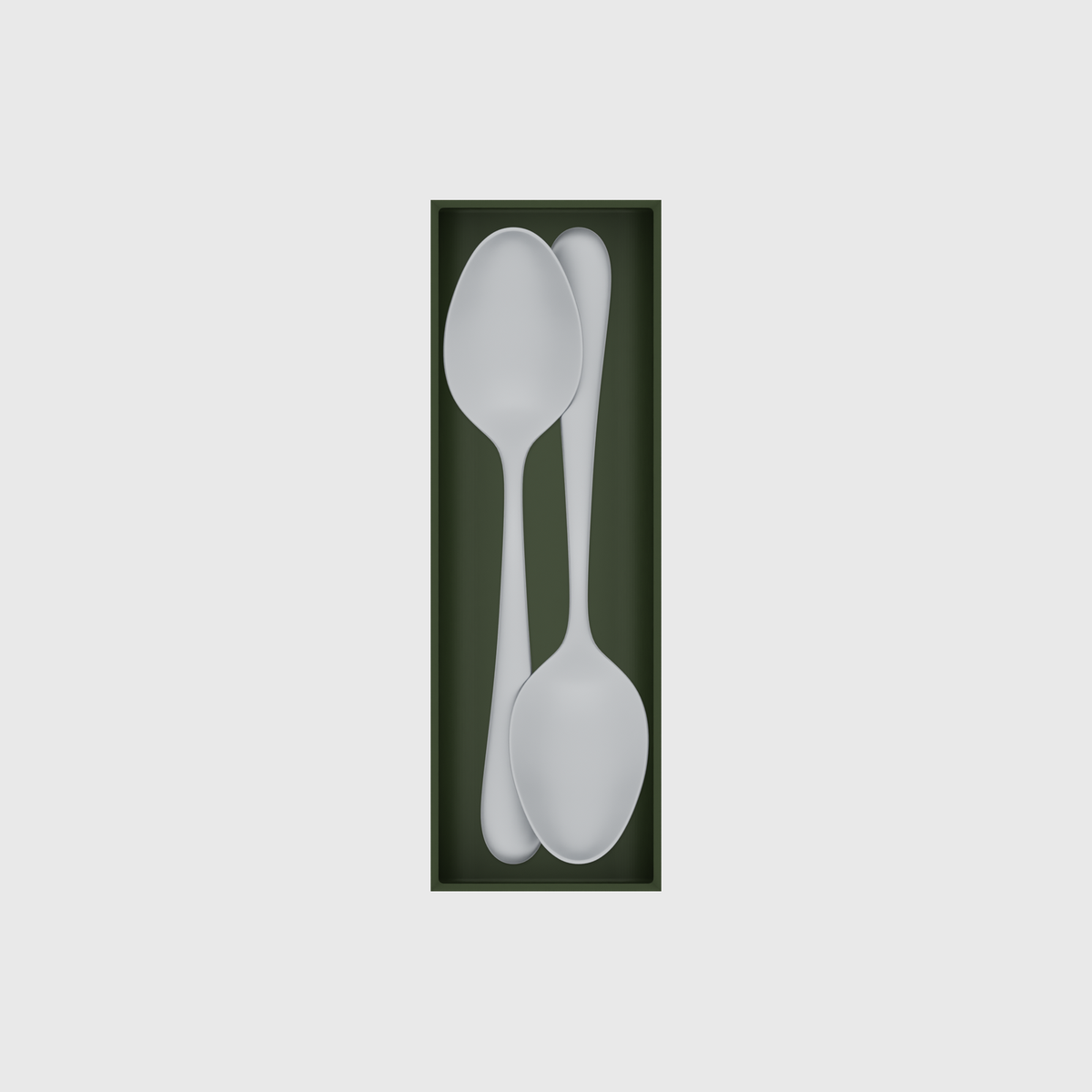 Long cutlery organiser – 9x3 (265.5 × 88.5 mm) — Serving spoons in Olive Green