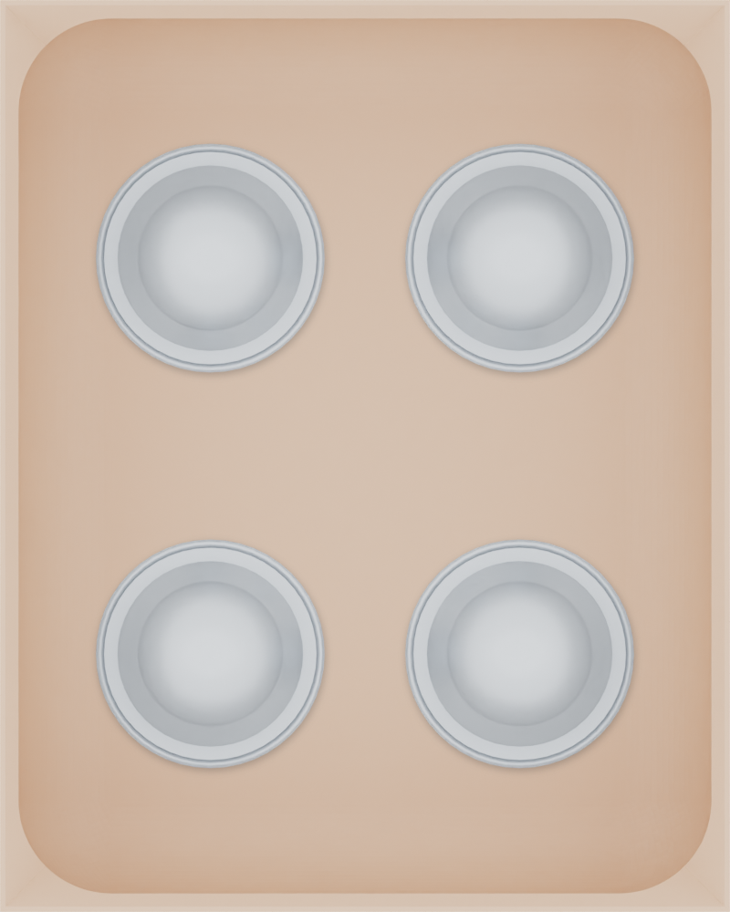 Medium tray organiser – 5×4 (147.5 × 118 mm) in Army Beige, shown with coffee capsules. Top view.