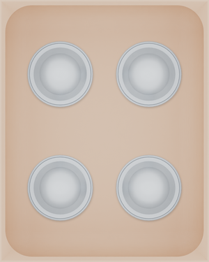 Medium tray organiser – 5×4 (147.5 × 118 mm) in Army Beige, shown with coffee capsules. Top view.