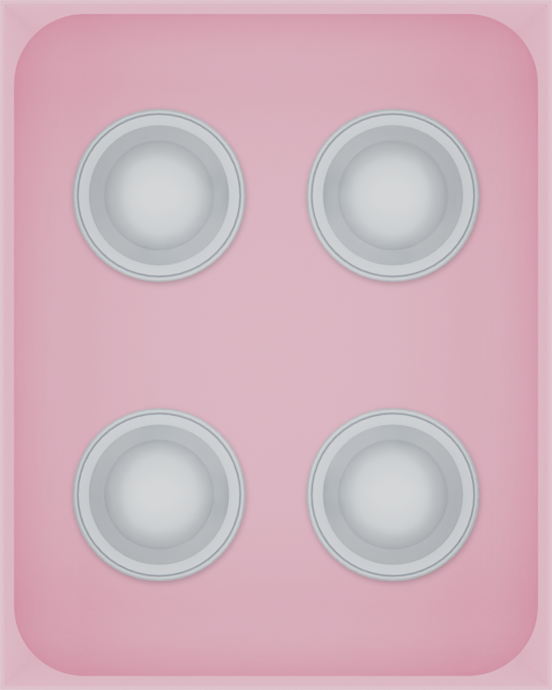 Medium tray organiser – 5×4 (147.5 × 118 mm) in Sakura Pink, shown with coffee capsules. Top view.