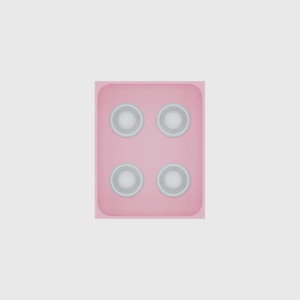 Medium tray organiser – 5×4 (147.5 × 118 mm) in Sakura Pink, shown with coffee capsules. Top view.