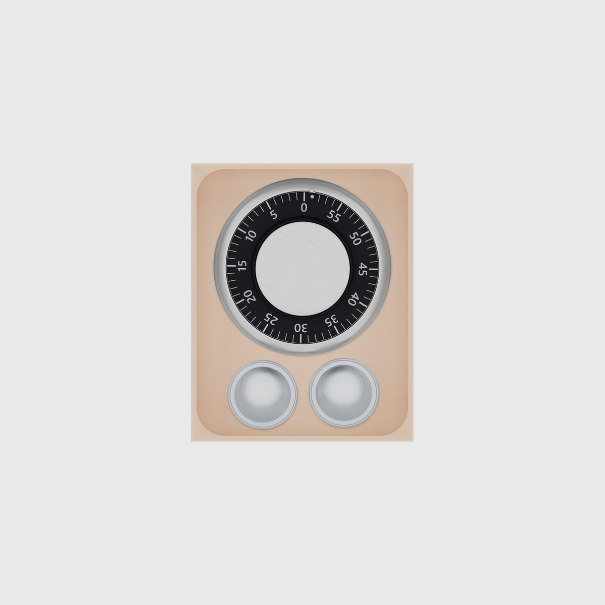 Medium tray organiser – 5×4 (147.5 × 118 mm) in Army Beige, shown with a kitchen timer and 2 coffee capsules. Top view.