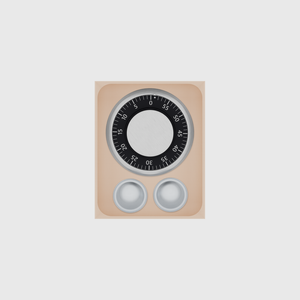 Medium tray organiser – 5×4 (147.5 × 118 mm) in Army Beige, shown with a kitchen timer and 2 coffee capsules. Top view.