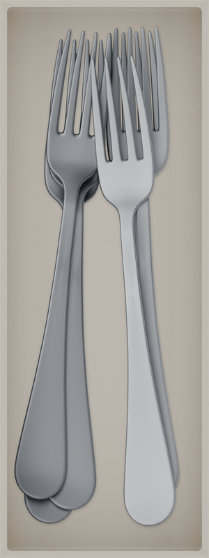 Medium cutlery organiser – 8×3 (236 × 88.5 mm) in Muted White, shown with dinner forks. Top view.