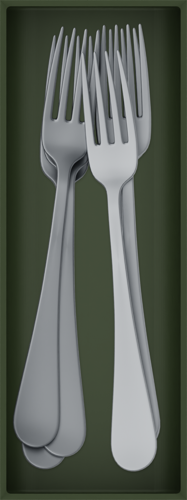 8×3 organiser with dinner forks — OliveGreen