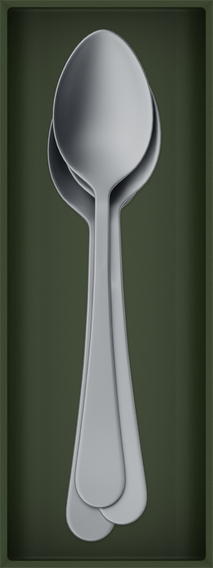 8×3 organiser with everyday spoons — OliveGreen