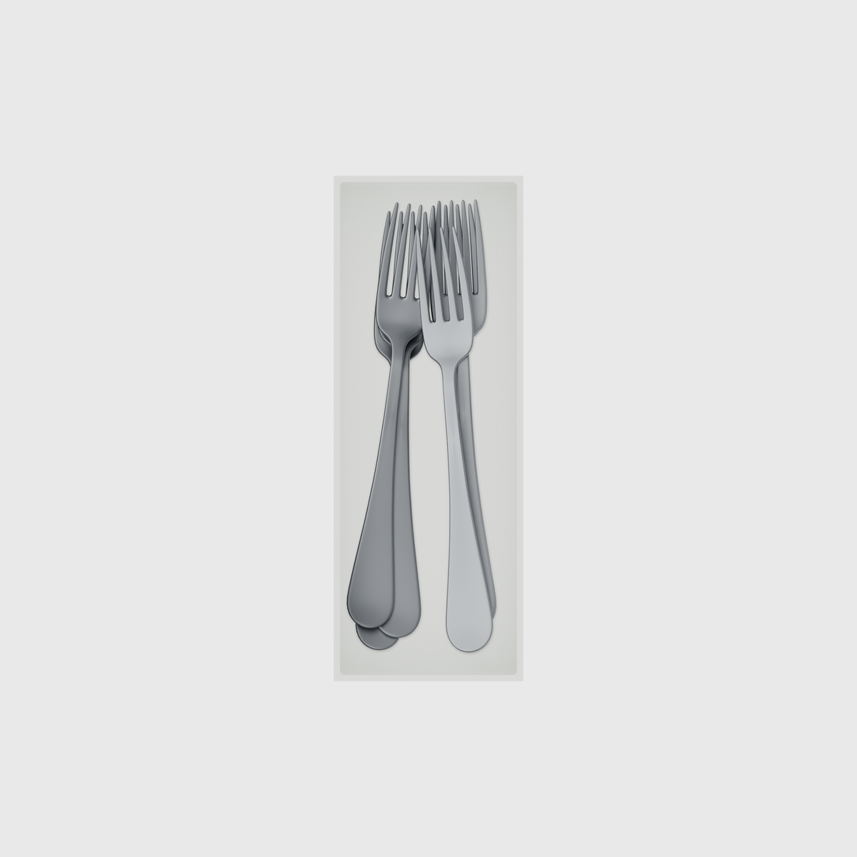 8×3 organiser with dinner forks — CottonWhite