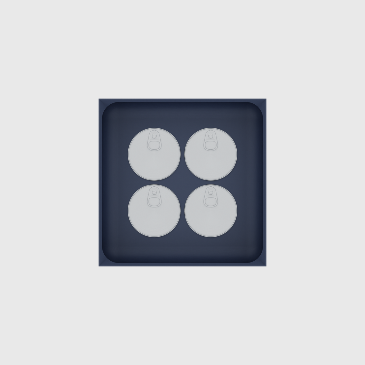 Medium tray organiser – 5x5 (147.5 × 147.5 mm) — example contents in Army Blue
