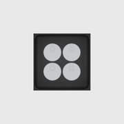 Medium tray organiser – 5x5 (147.5 × 147.5 mm) — example contents in Charcoal Black
