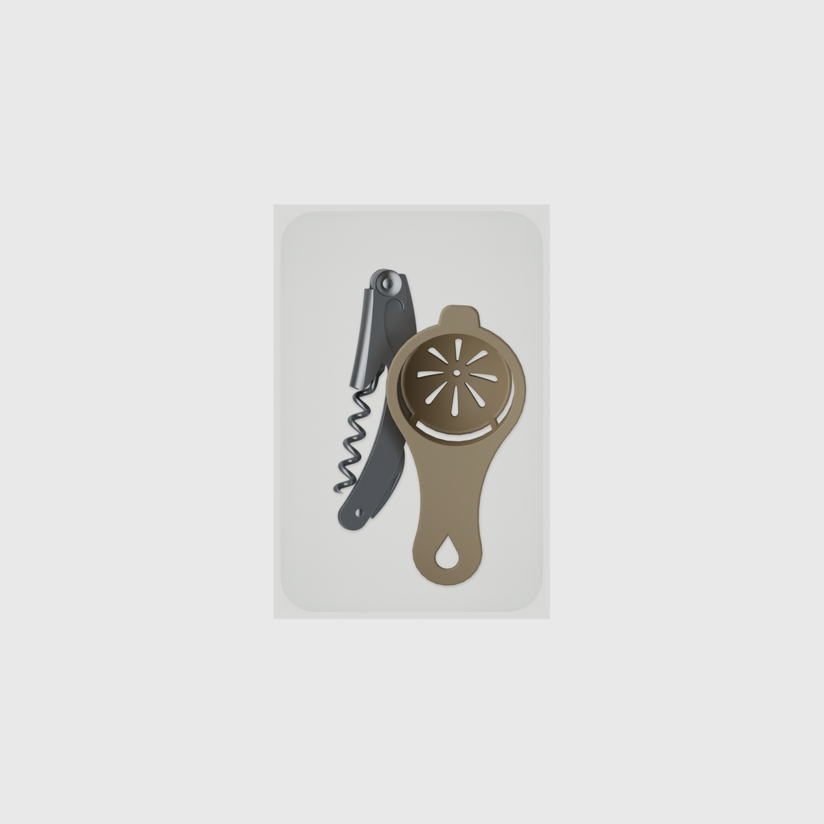6×4 organiser with corkscrew + egg separator — CottonWhite