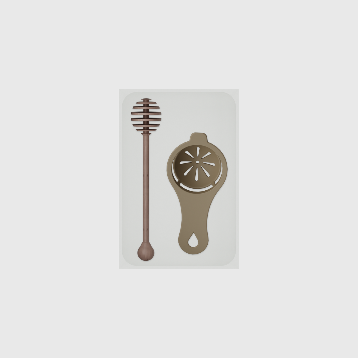 6×4 organiser with wooden honey dipper + egg separator — CottonWhite
