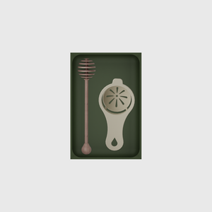6×4 organiser with wooden honey dipper + egg separator — OliveGreen