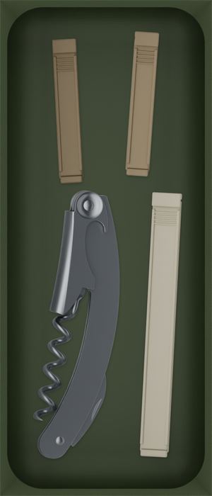 7×3 organiser with corkscrew and sealing clips — OliveGreen