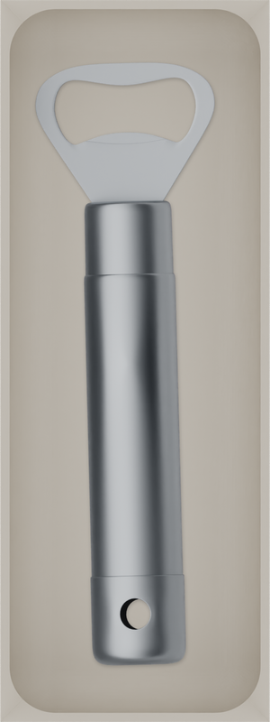 Medium tray organiser – 8×3 (236 × 88.5 mm) in Muted White, shown with a bottle opener. Top view.
