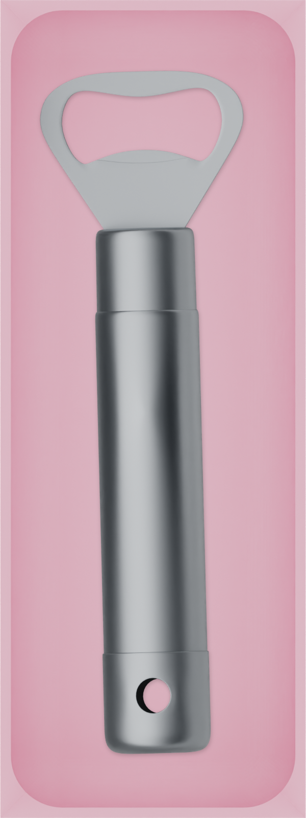 Medium tray organiser – 8×3 (236 × 88.5 mm) in Sakura Pink, shown with a bottle opener. Top view.