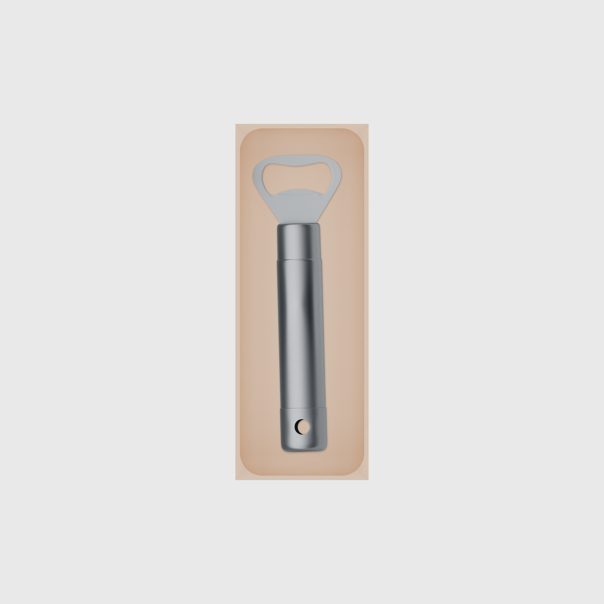 Medium tray organiser – 8×3 (236 × 88.5 mm) in Army Beige, shown with a bottle opener. Top view.