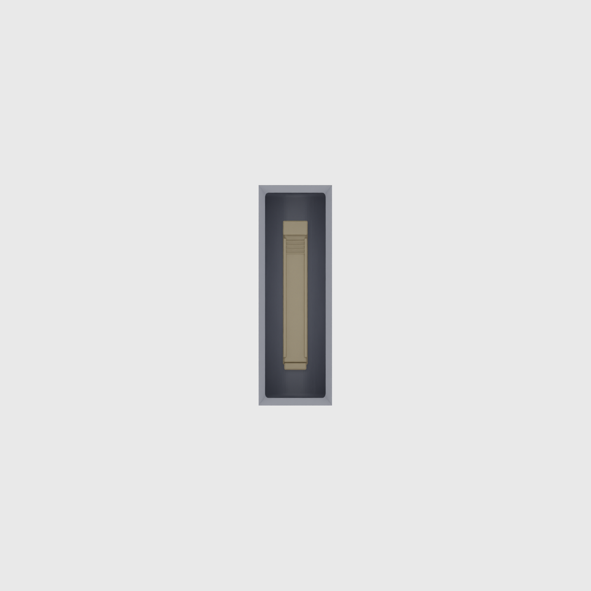 Micro strip organiser – 3×1 (88.5 × 29.5 mm) in Fossil Grey, shown with a sealing clip. Top view.
