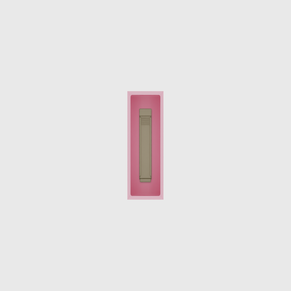 Micro strip organiser – 3×1 (88.5 × 29.5 mm) in Sakura Pink, shown with a sealing clip. Top view.