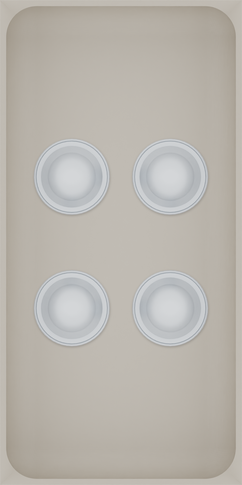 Medium tray organiser – 8×4 (236 × 118 mm) in Muted White, shown with coffee capsules. Top view.