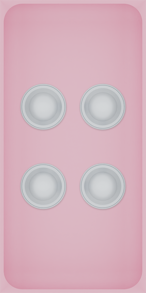 Medium tray organiser – 8×4 (236 × 118 mm) in Sakura Pink, shown with coffee capsules. Top view.