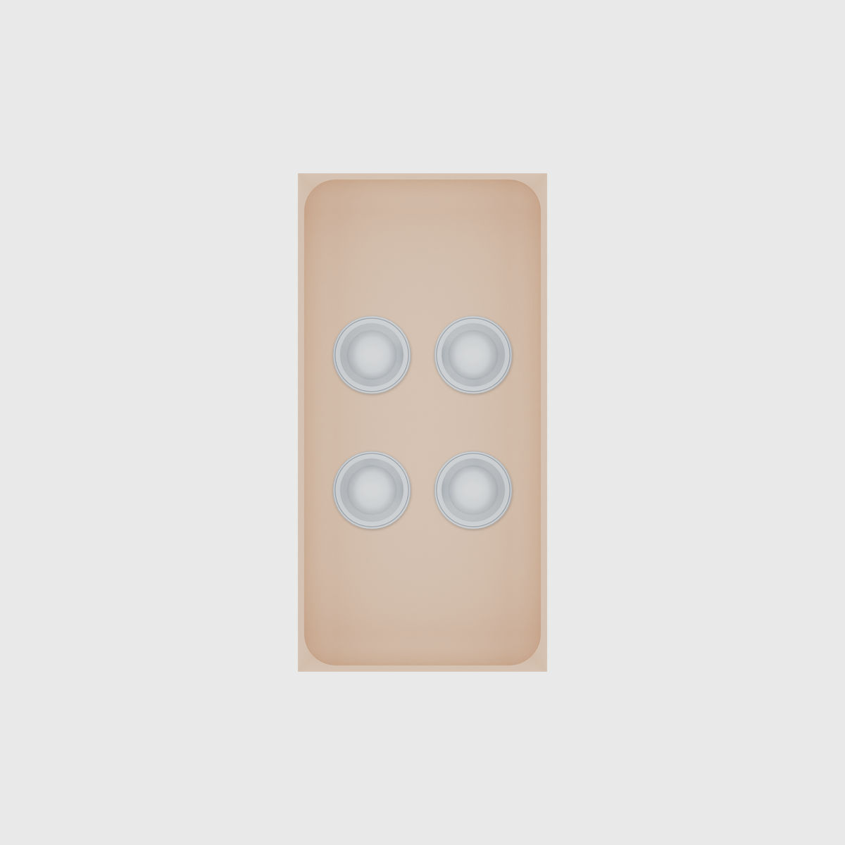 Medium tray organiser – 8×4 (236 × 118 mm) in Army Beige, shown with coffee capsules. Top view.