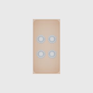 Medium tray organiser – 8×4 (236 × 118 mm) in Army Beige, shown with coffee capsules. Top view.