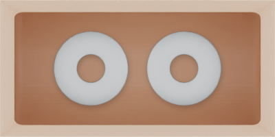 Micro tray organiser – 1×2 (29.5 × 59 mm) in Army Beige, shown with small metal washers. Top view.