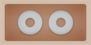Micro tray organiser – 1×2 (29.5 × 59 mm) in Army Beige, shown with small metal washers. Top view.