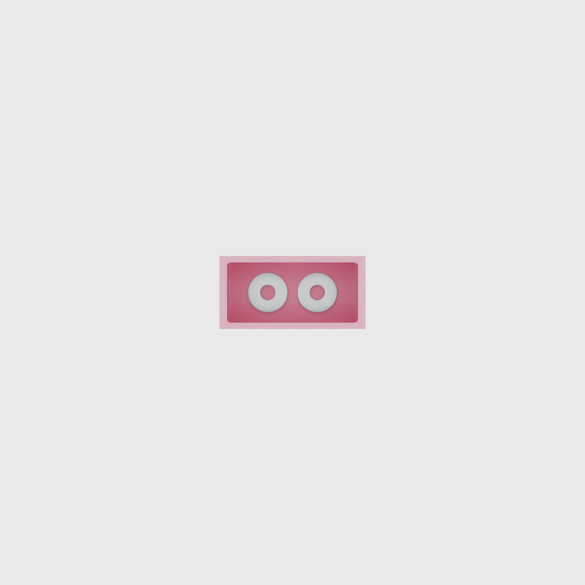Micro tray organiser – 1×2 (29.5 × 59 mm) in Sakura Pink, shown with small metal washers. Top view.