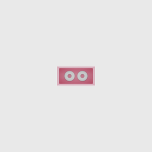 Micro tray organiser – 1×2 (29.5 × 59 mm) in Sakura Pink, shown with small metal washers. Top view.