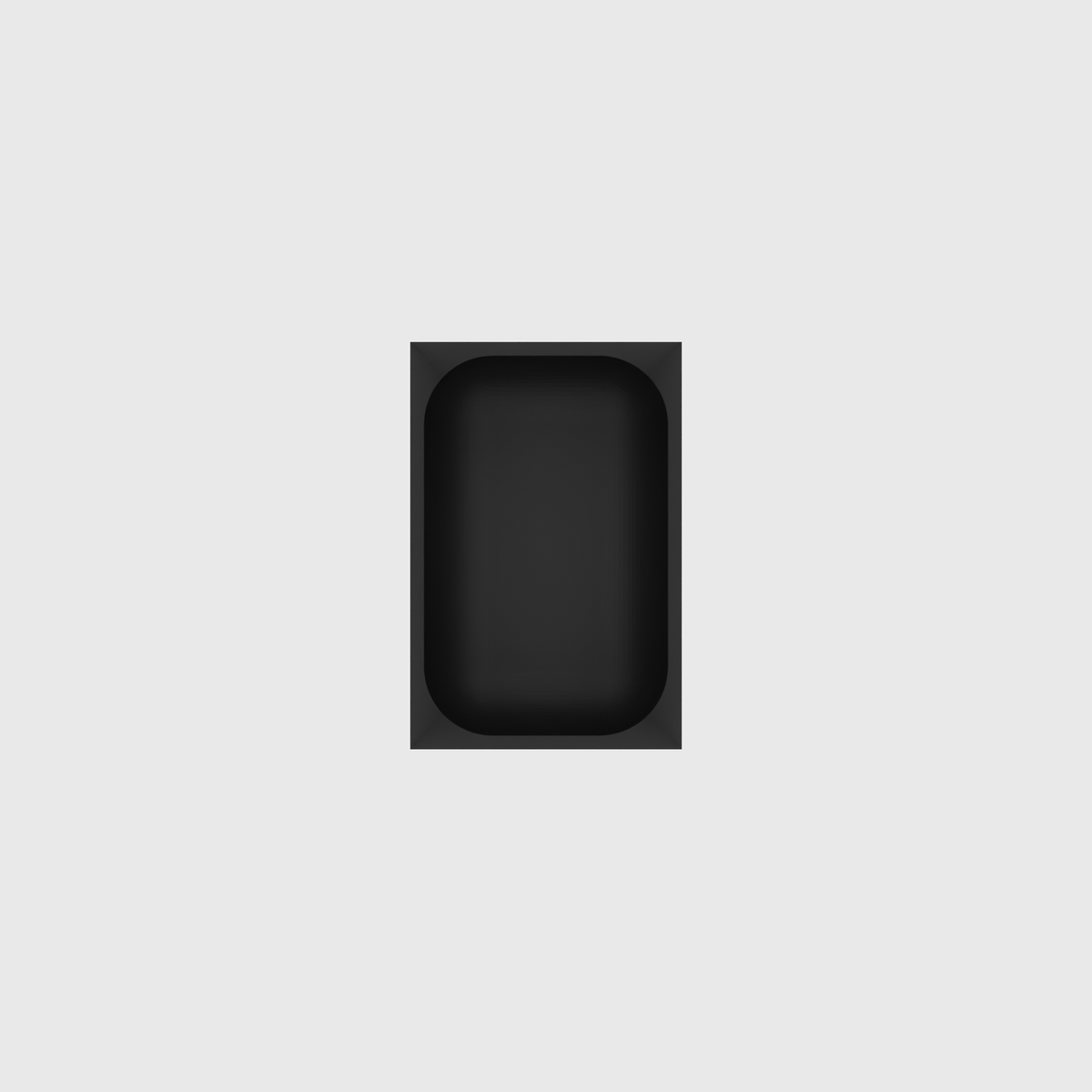 Misc Recetangle Concave 3x2 in Charcoal Black