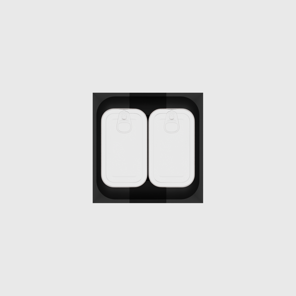 Misc Recetangle Concave 3x3 — example contents in Charcoal Black